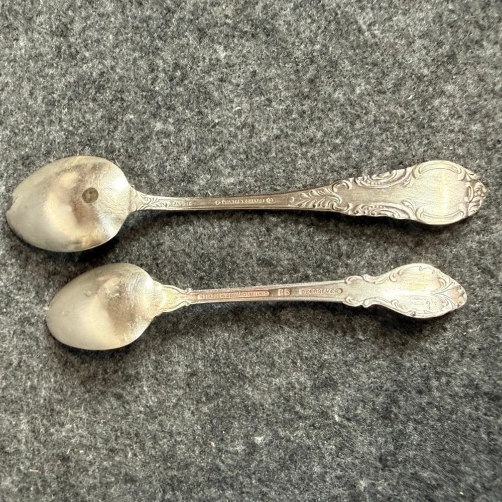 Vintage Holmes Edwards Silverplate Spoons Danish Princess Deepsilver‎ Set of 2